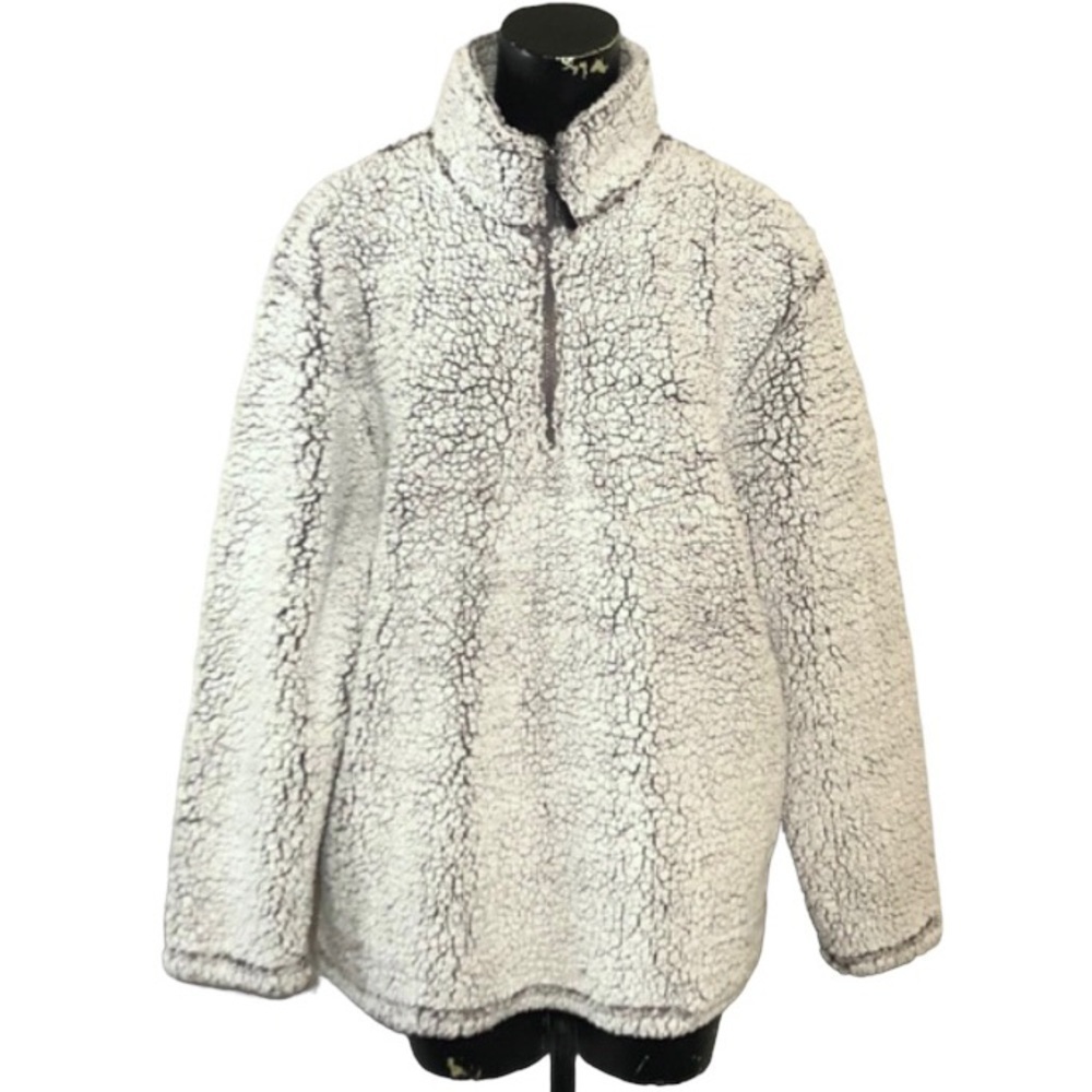 Stillwater Supply Co. Gray Teddy Fleece Quarter-Zip Pullover Size Large